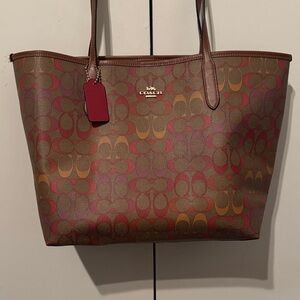 Coach City Tote in Rainbow Signature Style C1316
